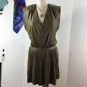 Ramy Brook Effie V-Neck faux leather clover Mini Dress